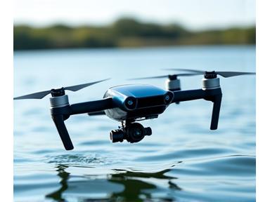 Drone especializado para exploración de pesca sobre el agua